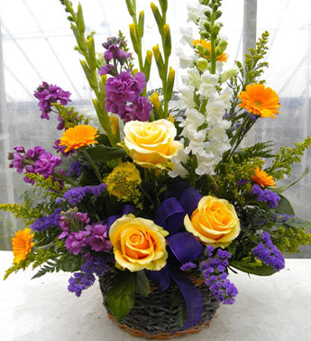Large Orange & Violet Basket